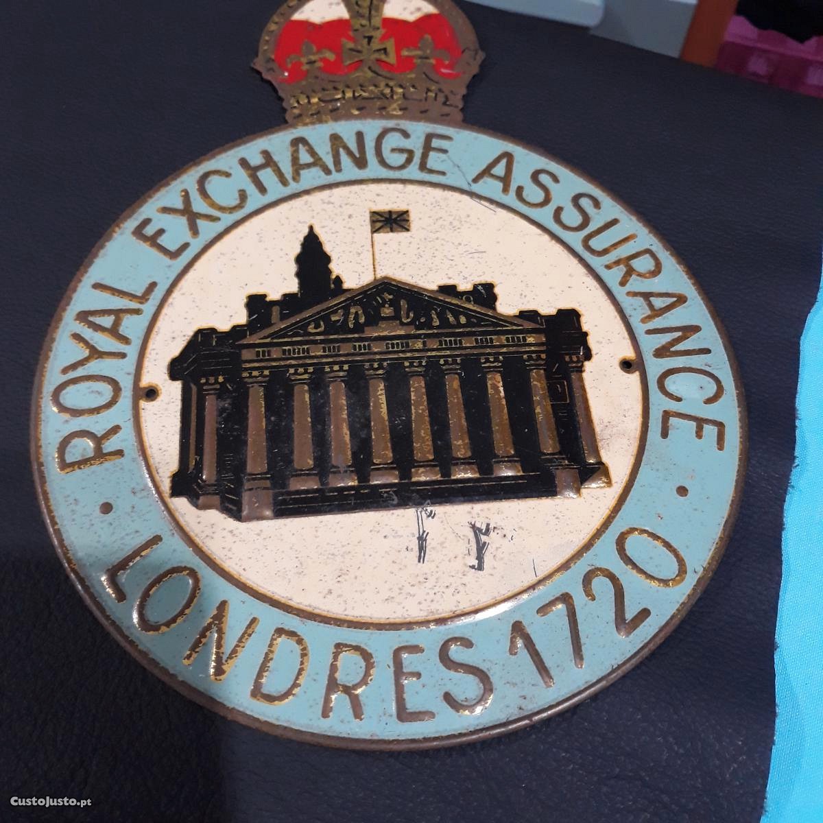 Placa Antiga Seguros Inglesa Royal Exchange Assurance