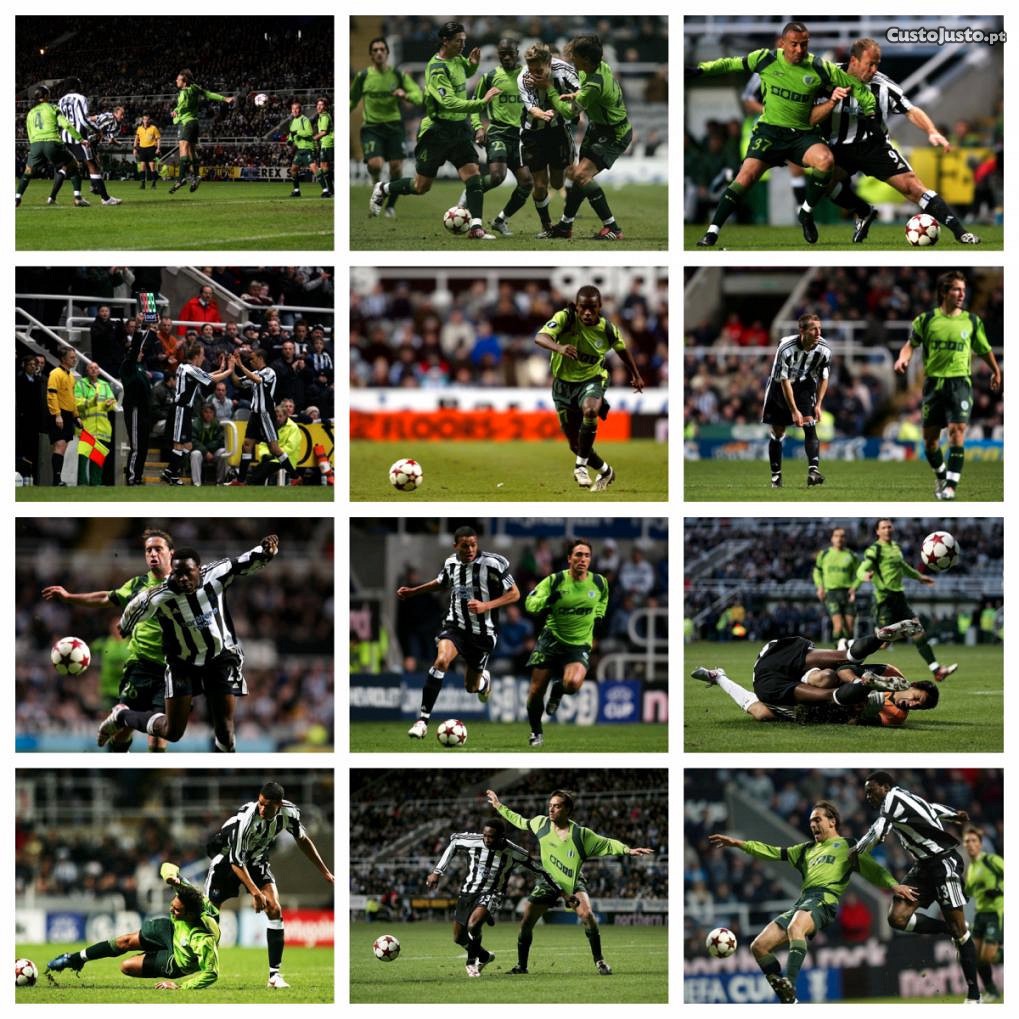 Lote de 80 fotografias do jogo Newcastle vs Sporting CP (Taça UEFA 2004/05)