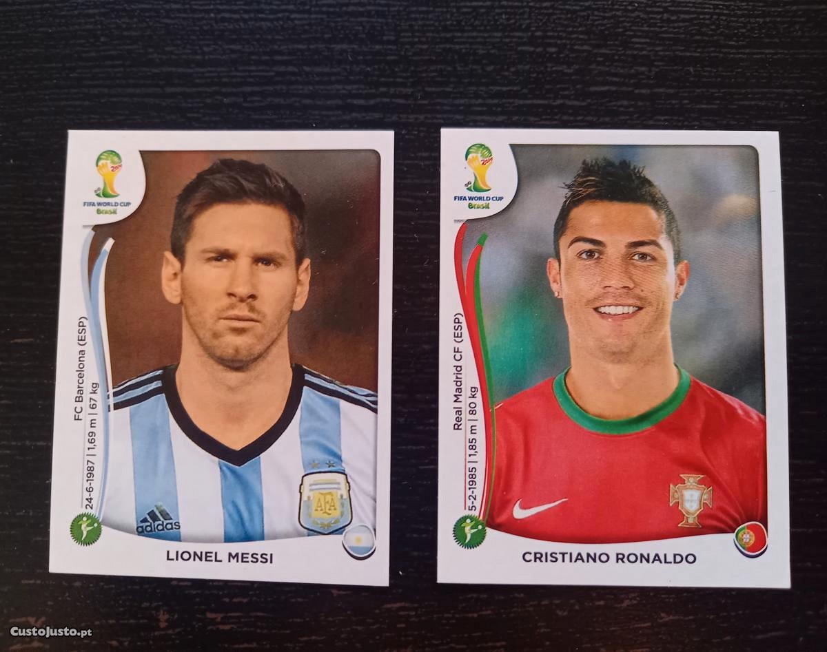 Cromos Cristiano Ronaldo e Leonel Messi Wc Mundial 2014