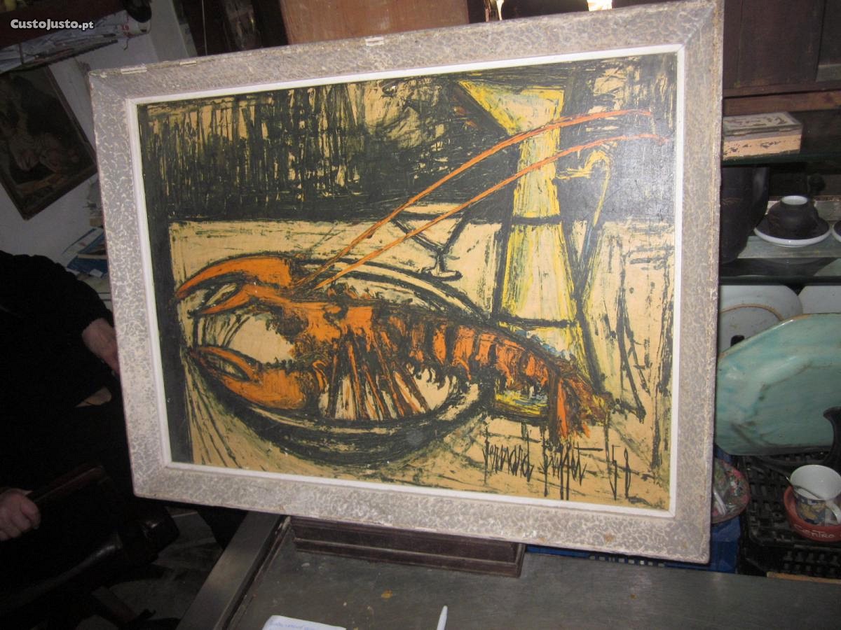Still Life: The Lobster Wooden Print Bernard Buffet - Reprodução licenciada