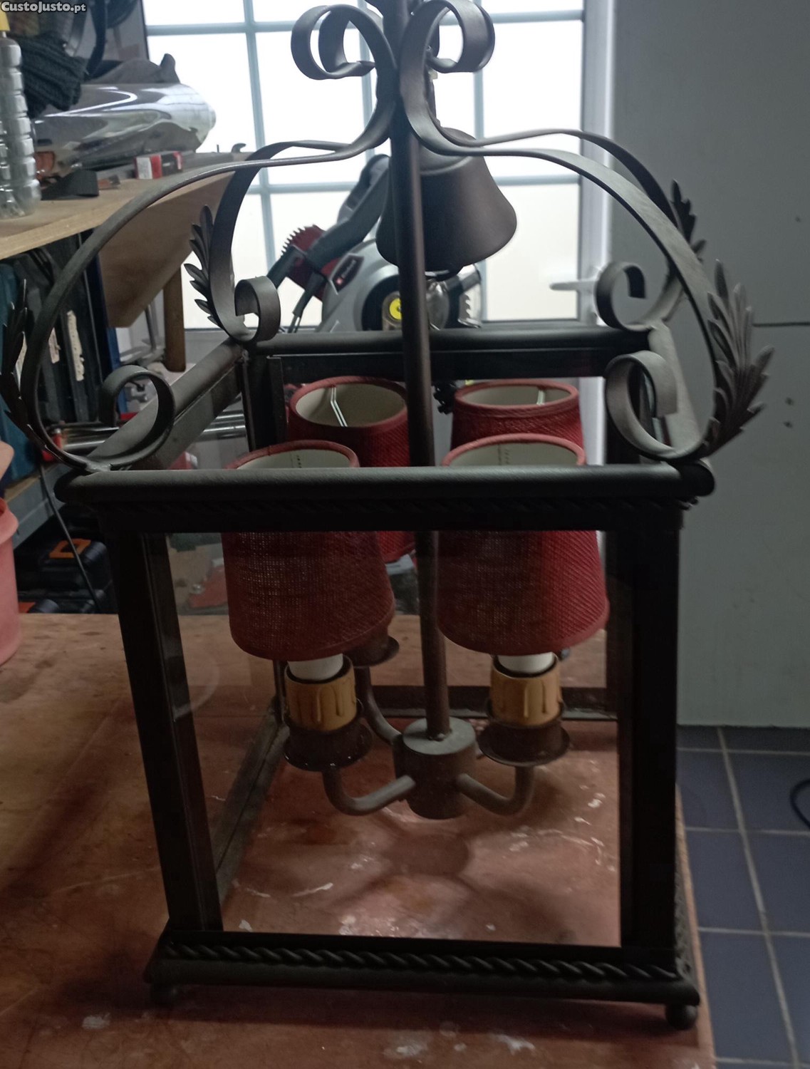 Candeeiros de ferro rústicos de teto interior