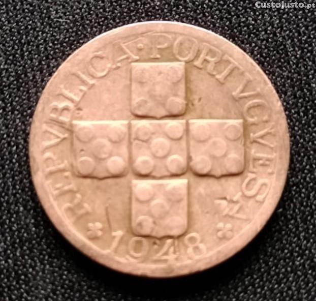 Moeda XX centavos bronze - Portugal - 1948